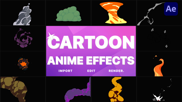Cartoon Anime Effects Pack | After Effects, After Effects Project Files